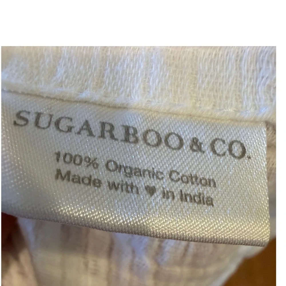 Sugarboo&Co Darling I Love You Organic Cotton Muslin Swaddle Blanket White GraY
